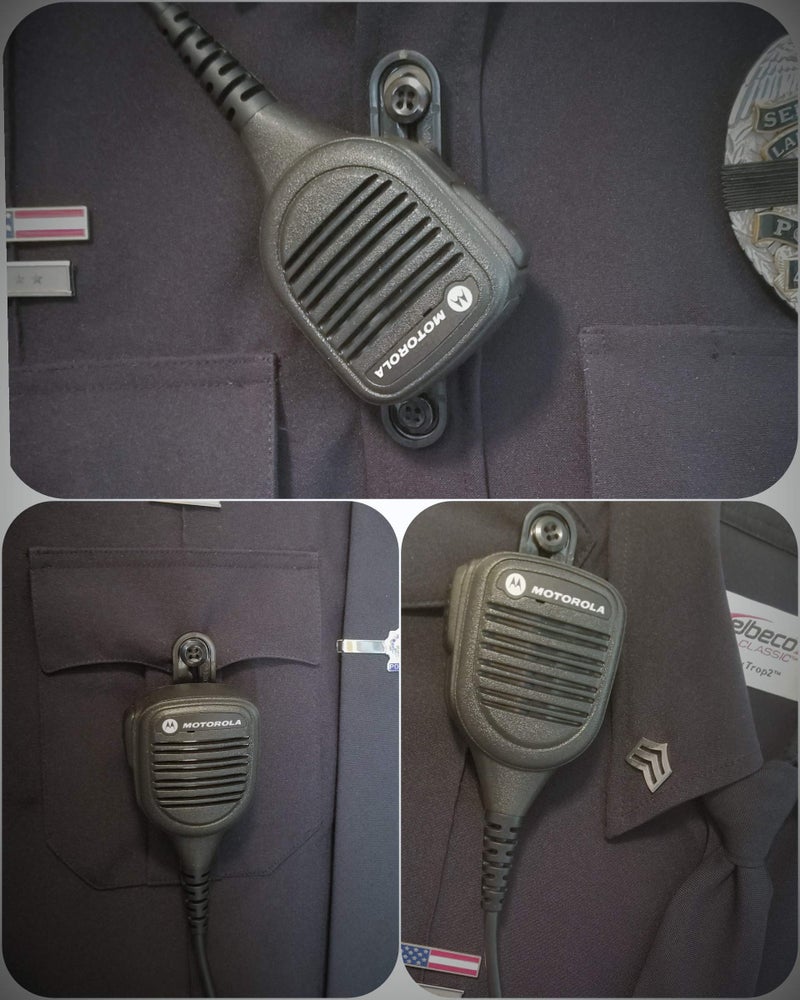 Mic+Tight The Police Mic Clip Tactical Portable Radio Mic Clip for Uniforms or Bullet-Proof Vest Carriers | Clear - Image 1